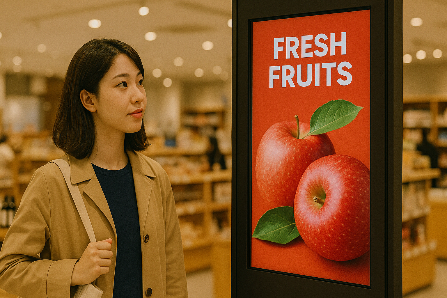 デジタルサイネージと消費者行動イメージ