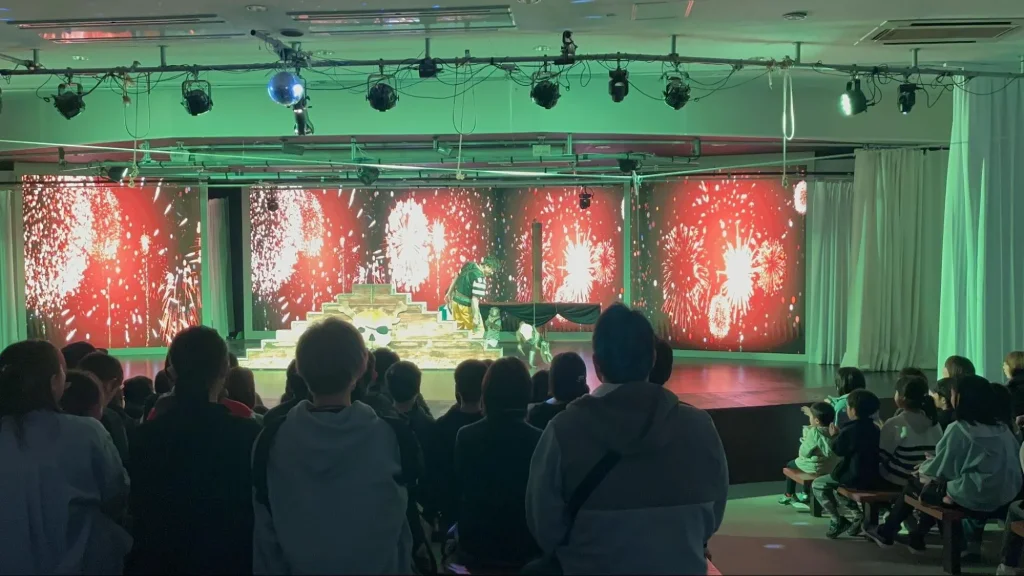 おさるランド（日光さる軍団）に設置されているLEDビジョン